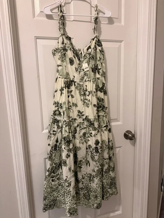 Anthropologie Sleeveless Sweetheart A-Line Midi Dress Size Large - Picture 8 of 11